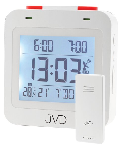 JVD Bílý rádiem řízený budík JVD RB3552.1