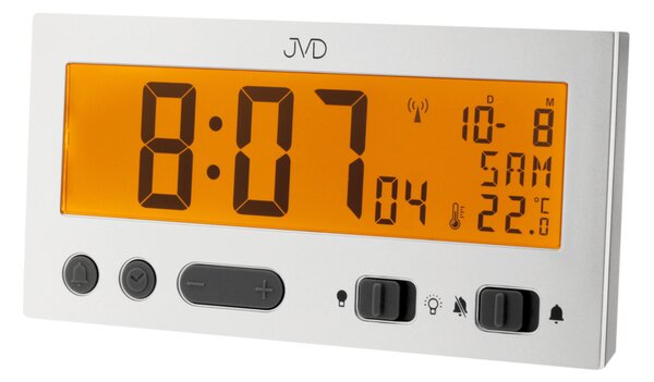 JVD Stříbrný Rádiem řízený budík JVD RB9410.1