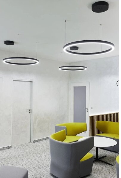 Palnas Závěsné LED svítidlo DARA ø 58 cm, černé, 3000-4000K Stmívání, řízení: ON/OFF (bez stmívání), Dálkový ovladač: Bez dálkového ovladače