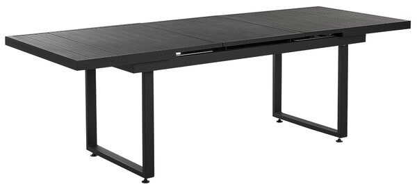 Rozkládací zahradní jídelní stůl VALCANETTO 180/240 cm 90 cm Kov Černá