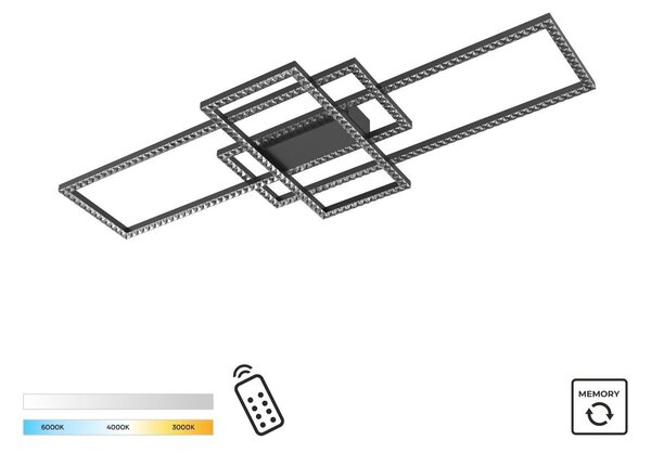 Zuma Line MX7907-3B-3BT LED přisazené stropní svítidlo ERVI | 57W integrovaný LED zdroj | 2700-6000K
