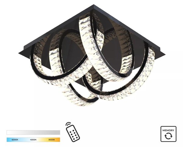 Zuma Line MX3274-4-3BCT LED prisadené stropné svietidlo TULA | 27,5W integrovaný LED zdroj | 2700-6000K