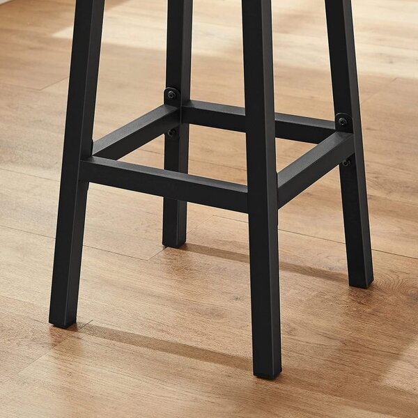 Barové židle 65 cm, set 2 ks, industriální greige/černé