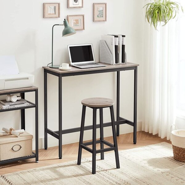 Barové židle 65 cm, set 2 ks, industriální greige/černé