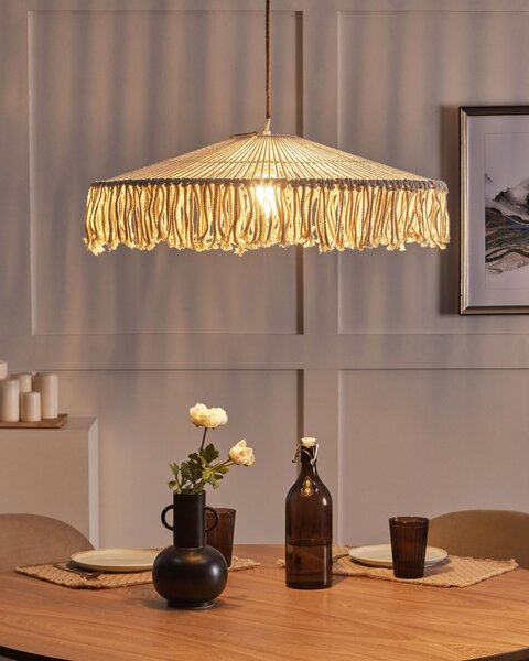 Závěsná lampa AKOBO Papírové lano Béžová