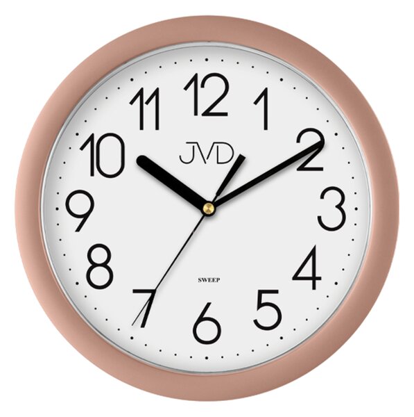 JVD Béžové plastové nástěnné netikající tiché hodiny JVD sweep HP612.24