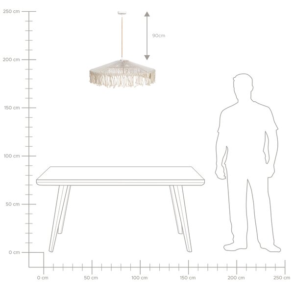 Závěsná lampa AKOBO Papírové lano Béžová