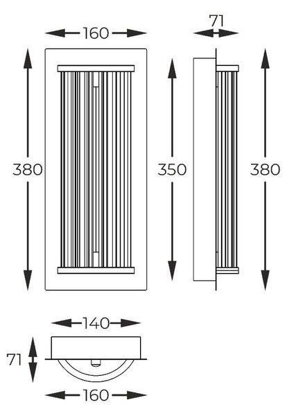 Zuma Line MB3114-1-3GT LED nástěnné svítidlo CALLY | 15W integrovaný LED zdroj | 2700-6000K