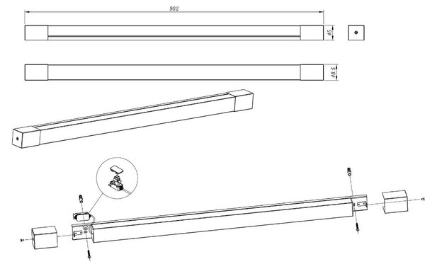 Zuma Line W200526201 LED nástěnné svítidlo PARKS | 9W integrovaný LED zdroj | 3000K