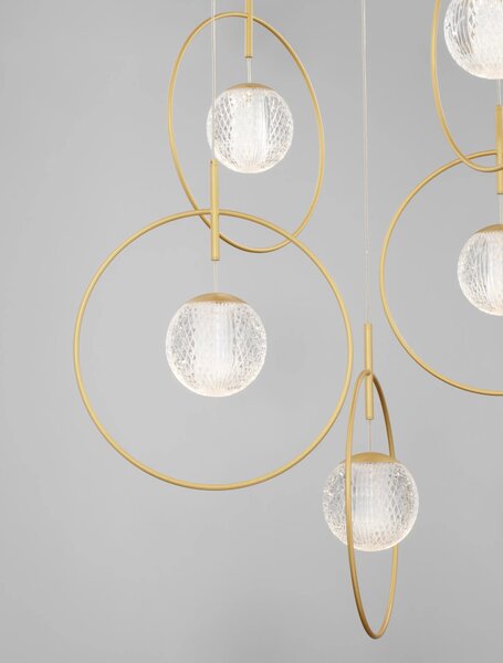 Rustikální lustr Atos 47 zlaté – LED