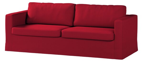 Potah na pohovku IKEA Karlstad 3-místná, nerozkládací, dlouhý barva červená látka pletený vzor