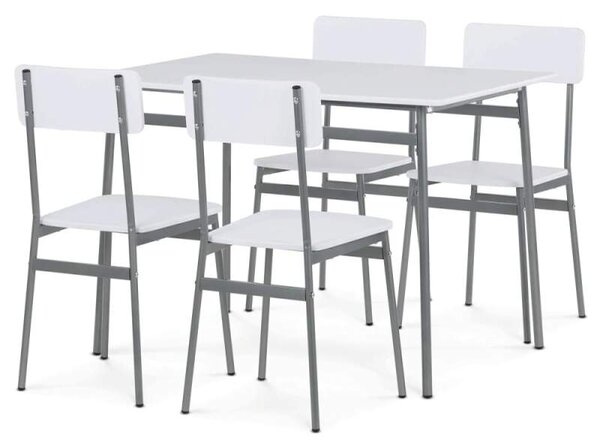 Jídelní set AUT-O2156 WT – stůl a 4 židle bílý