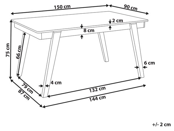 Jídelní stůl PHOLA Světlý dub 150 cm 90 cm