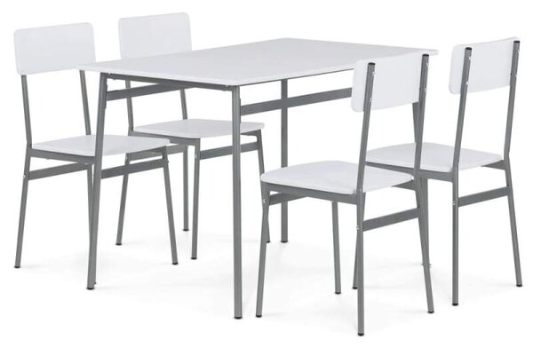 Jídelní set AUT-O2156 WT – stůl a 4 židle bílý