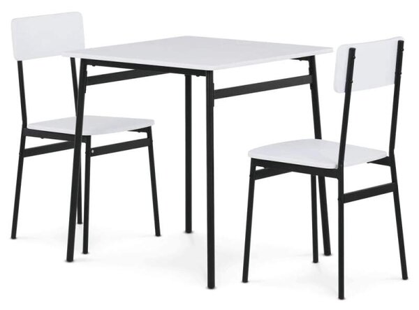 Jídelní set AUT-O2121 WT – stůl a 2 židle bílý