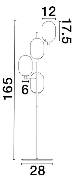 Designová stojací lampa Balor – G9