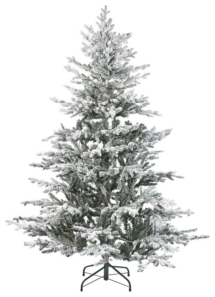 Zasněžený umělý vánoční stromeček LED BRISCO 180 cm Bílá