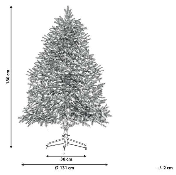 Zasněžený umělý vánoční stromeček LED BRISCO 180 cm Bílá