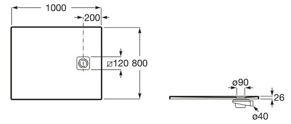 Roca Magma obdélníková sprchová vanička 100x80 cm béžová APE013E832003650