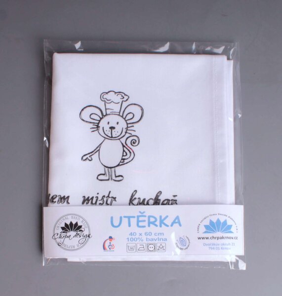 Utěrka - Jsem mistr kuchař, černý potisk