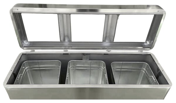 Odpadkový koš na tříděný odpad, 3x44 l, nerezový