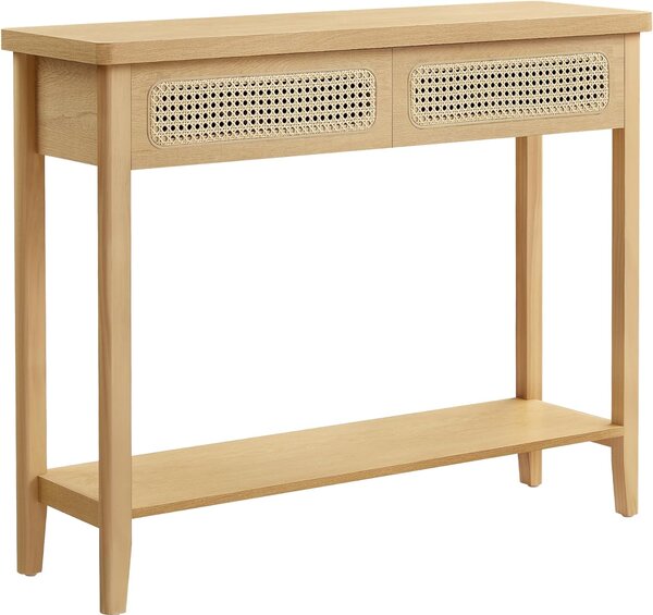 VASAGLE Konzolový stolek BOHO 2 zásuvky světle hnědý