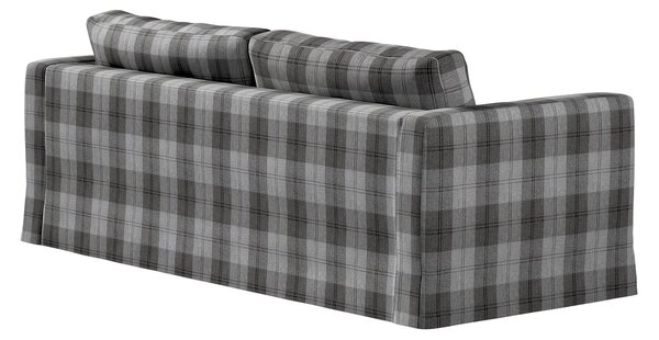 Potah na pohovku IKEA Karlstad 3-místná, nerozkládací, dlouhý barva šedá látka pletený vzor, vzorované