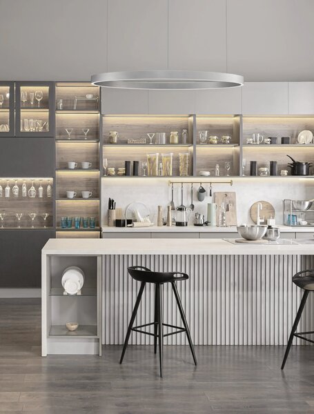 LED lustr Elowen 98 stříbrná – Šedá