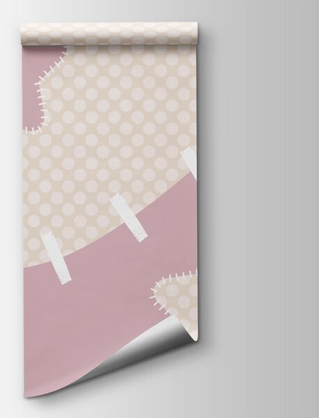 Fototapeta Růžovo-bílá látka s hvězdičkami, Abstraktní fototapety, Populární fototapety, t00733 - Tapeko.co.cz