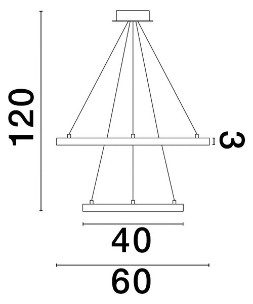 LED lustr Empatia 100 černé – Černá