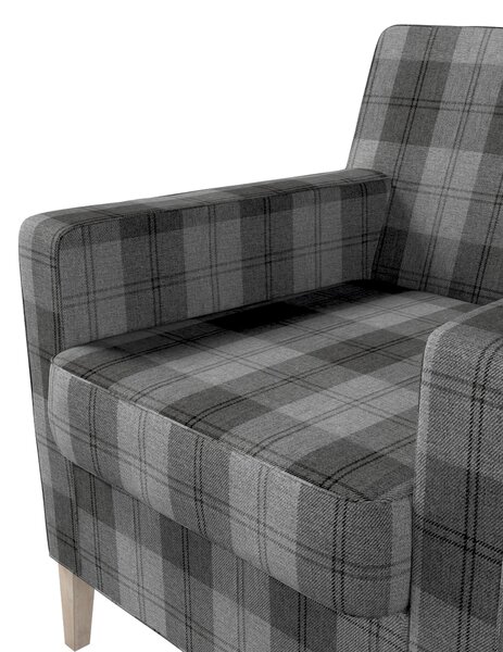 Potah na křeslo IKEA Karlstad barva šedá látka pletený vzor, vzorované