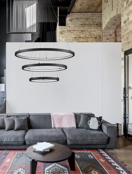 LED lustr Empatia 180 černé – Černá