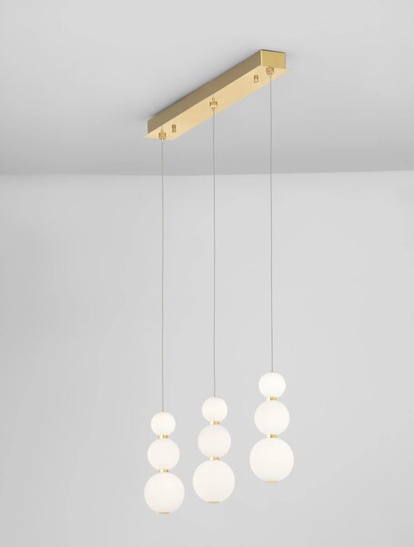 Rustikální lustr Perla 70 zlaté – LED