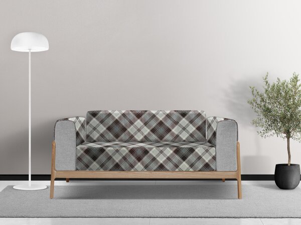 Ervi gobelínový přehoz na sedačku/postel - Tradiční šedý tartan
