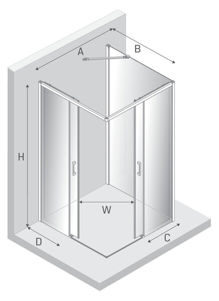 New Trendy Prime sprchový kout 100x80 cm obdélníkový chrom lesk/průhledné sklo K-0905