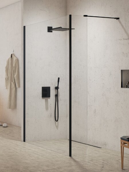 New Trendy New Modus Black sprchová zástěna walk-in 30 cm černá matný/průhledné sklo EXK-5570