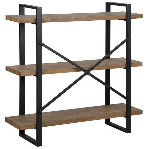 Regál se 3 policemi TIMBER 111 cm Tmavě hnědá