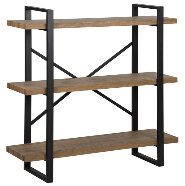Regál se 3 policemi TIMBER 111 cm Tmavě hnědá