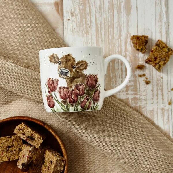 Porcelánový hrnek Telátko a tulipány 310 ml