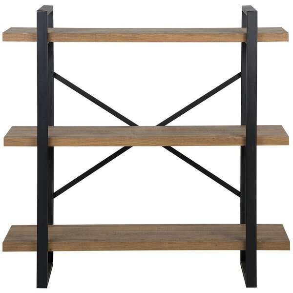Regál se 3 policemi TIMBER 111 cm Tmavě hnědá