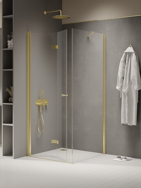 New Trendy New Soleo Light Gold sprchový kout 90x90 cm čtvercový zlatá lesk/průhledné sklo K-1909
