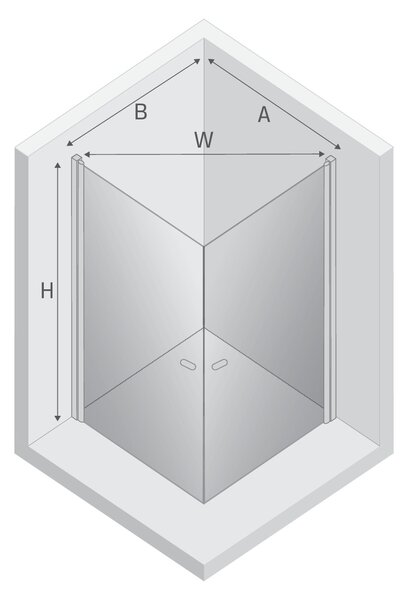 New Trendy New Soleo sprchový kout 80x80 cm čtvercový chrom lesk/průhledné sklo D-0140A/D-0140A