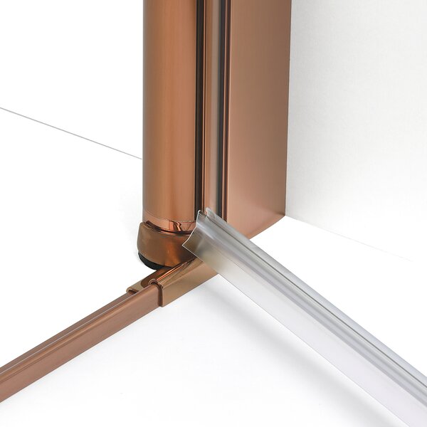 New Trendy New Soleo Copper Brushed sprchový kout 90x90 cm čtvercový měděná kartáčovaný/průhledné sklo K-2085