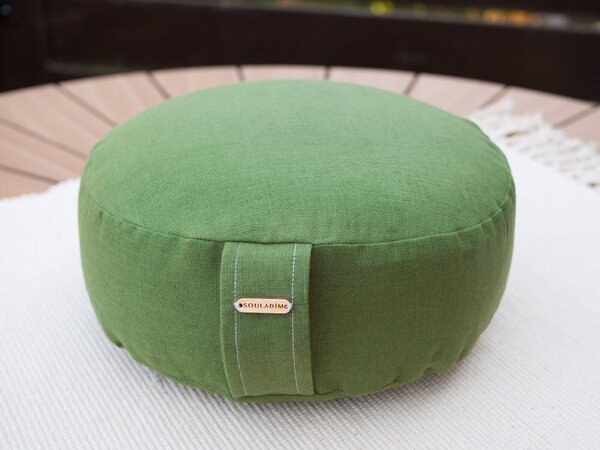 SOULADÍM meditační polštář rondo Natural 10 x Ø 30 cm přírodní šedobéžová