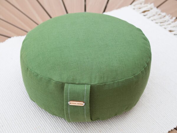 SOULADÍM meditační polštář rondo Natural 10 x Ø 30 cm přírodní šedobéžová