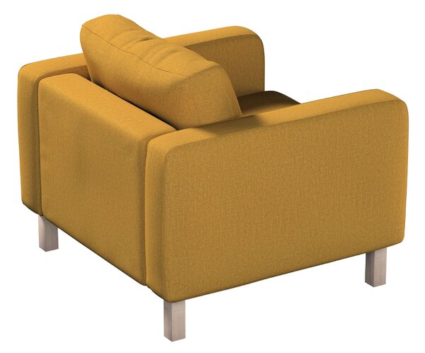 Potah na křeslo IKEA Karlstad, krátký barva žlutá látka pletený vzor