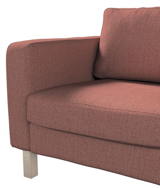 Potah na křeslo IKEA Karlstad, krátký barva hnědá látka pletený vzor