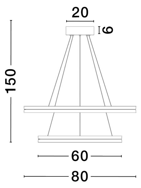 LED lustr Cantria 80