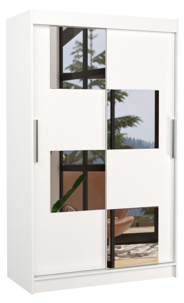 ADRK Šatní zrcadlová skříň posuvná LUGANO W 120, bílá