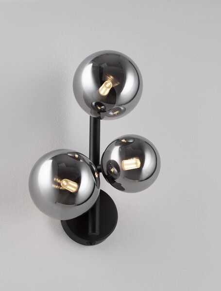 Designové nástěnné svítidlo Odillia smoky – Kouřové sklo